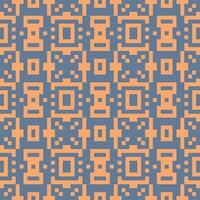 a pixel art pattern with orange and blue squares vector