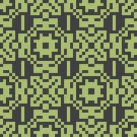 pixel square pattern green black fabric vector