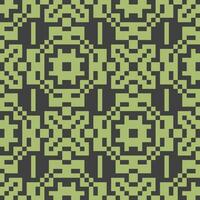 pixel square pattern green black fabric vector