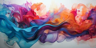 Abstract colorful Graphic motion on background, creative waves of gradient color smoke and liquid, AI Generative photo