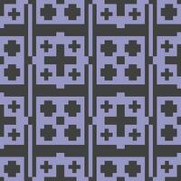 a pixel pattern with purple squares and black crosses vector