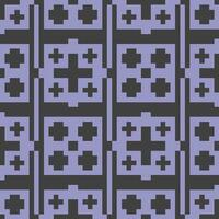 a pixel pattern with purple squares and black crosses vector