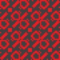 un pixelado modelo con rojo y negro cuadrícula vector