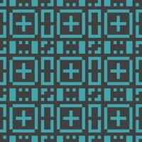 a pixel style pattern with squares and crosses vector