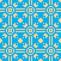 pixel art pattern with squares and stars on a blue background vector