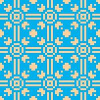 pixel art pattern with squares and stars on a blue background vector