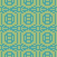 a pixel art pattern with blue and green squares vector