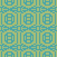 a pixel art pattern with blue and green squares vector