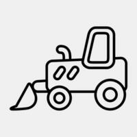 Icon bulldozer. Heavy equipment elements. Icons in line style. Good for prints, posters, logo, infographics, etc. vector