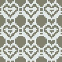 a pixel pattern with hearts on it vector