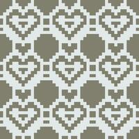 a pixel pattern with hearts on it vector