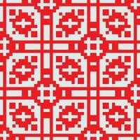 a red and white pixel pattern vector