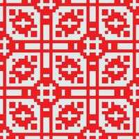 a red and white pixel pattern vector