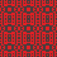 a pixel art pattern with red and black squares vector