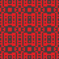 a pixel art pattern with red and black squares vector