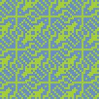 a pixel pattern with blue and green squares vector