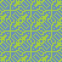 a pixel pattern with blue and green squares vector