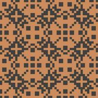 a pixel pattern with squares and crosses on an orange background vector