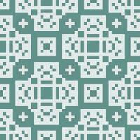 pixel art seamless pattern in teal and white vector
