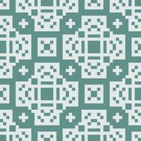 pixel art seamless pattern in teal and white vector