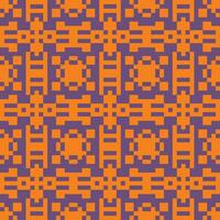 pixel art seamless pattern with orange and purple squares vector