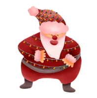 Hand Drawn Santa Claus and Festive Christmas Illustration png