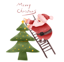 Hand gezeichnet Santa claus und festlich Weihnachten Illustration png