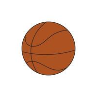 niños dibujo dibujos animados vector ilustración baloncesto pelota aislado en garabatear estilo