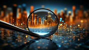 Data Visualization, Close up Technology Digitalization, Optimization of High-Tech Electronics, Data mining, artificial intelligence, business analytics, AI Generative photo