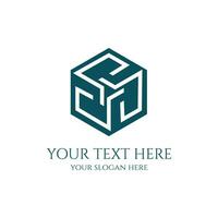 Futuristic Hexagon Geometric Cube Box Square Icon Symbol Illustration vector