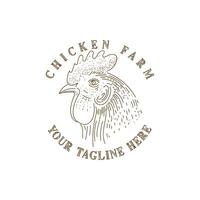 Clásico retro masculino polla gallo cabeza para campo pueblo granja rancho logo diseño vector