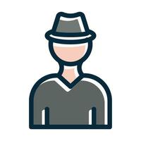 Private Investigator Vector Thick Line Filled Dark Colors Icons For Personal And Commercial Use.