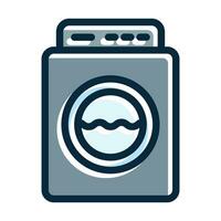 Washing Machine Vector Thick Line Filled Dark Colors Icons For Personal And Commercial Use.