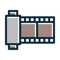 Camera Film Vector Thick Line Filled Dark Colors Icons For Personal And Commercial Use.