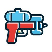 Water Gun Vector Thick Line Filled Dark Colors Icons For Personal And Commercial Use.