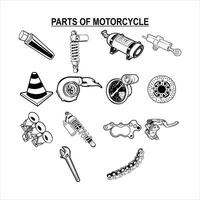 vector of motorcycle parts for racing