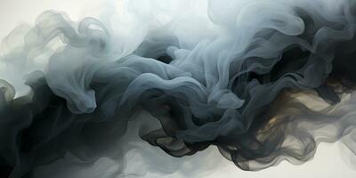 Abstract Graphic motion on background, creative waves of black smoke, AI Generative photo