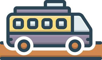 color icon for bus vector