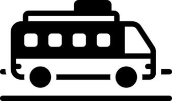 solid icon for bus vector