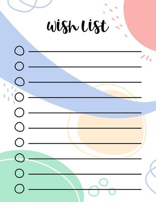 Wish List blank template. Empty wishlist with copy space and lines for  filling. Vertical vector illustration US Letter size proportions 32995876  Vector Art at Vecteezy