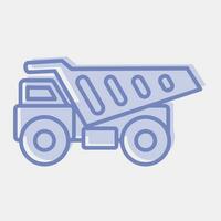 Icon dump truck. Heavy equipment elements. Icons in two tone style. Good for prints, posters, logo, infographics, etc. vector