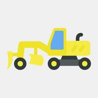 Icon road grader. Heavy equipment elements. Icons in flat style. Good for prints, posters, logo, infographics, etc. vector