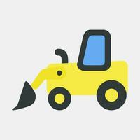 Icon whell loader. Heavy equipment elements. Icons in flat style. Good for prints, posters, logo, infographics, etc. vector