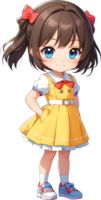 Adorable cartoon girl, sweet kid character, cute child avatar, lovable young girl ai generative png