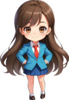 Adorable cartoon girl, sweet kid character, cute child avatar, lovable young girl ai generative png