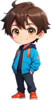 adorabile cartone animato ragazzo, dolce ragazzo carattere, carino bambino avatar ai generativo png