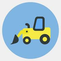 Icon whell loader. Heavy equipment elements. Icons in color mate style. Good for prints, posters, logo, infographics, etc. vector