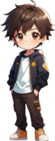 adorabile cartone animato ragazzo, dolce ragazzo carattere, carino bambino avatar ai generativo png