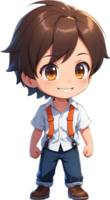 adorabile cartone animato ragazzo, dolce ragazzo carattere, carino bambino avatar ai generativo png