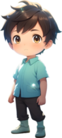 adorabile cartone animato ragazzo, dolce ragazzo carattere, carino bambino avatar ai generativo png